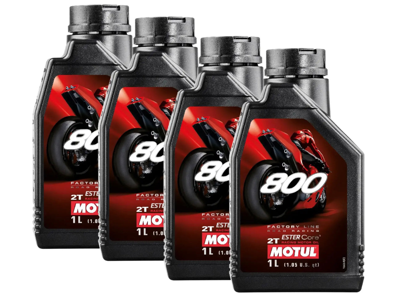 Set: 4x MOTUL 800 Motoröl 2T Road Racing - 1 Liter