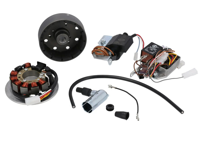 Set: Umrüstsatz VAPE auf 12V, Magnete vergossen (mit Batterie, Hupe und Kugellampen) - Simson S50, S51, S70