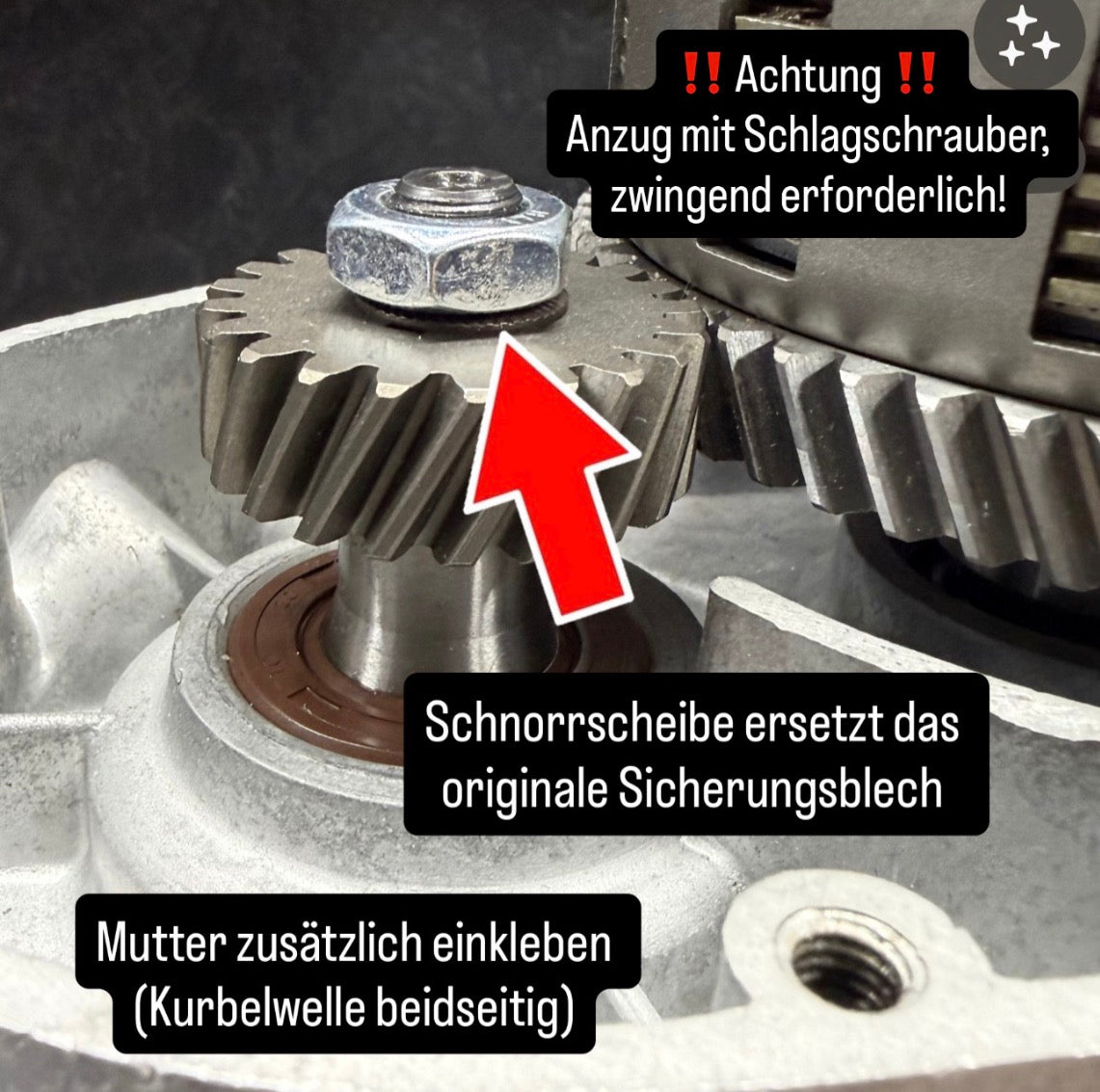 Set f. Kurbelwellen & Kupplungswellen Befestigung, passend f. Simson S51, S70, SR50, Kr51/2