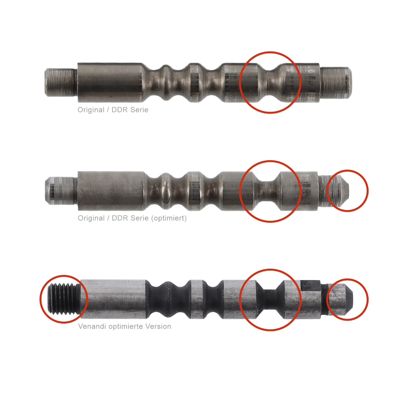 Venandi Motors Schaltwelle verschraubt, passend f. Simson M53 S50, SR4-2, KR51/1, Duo